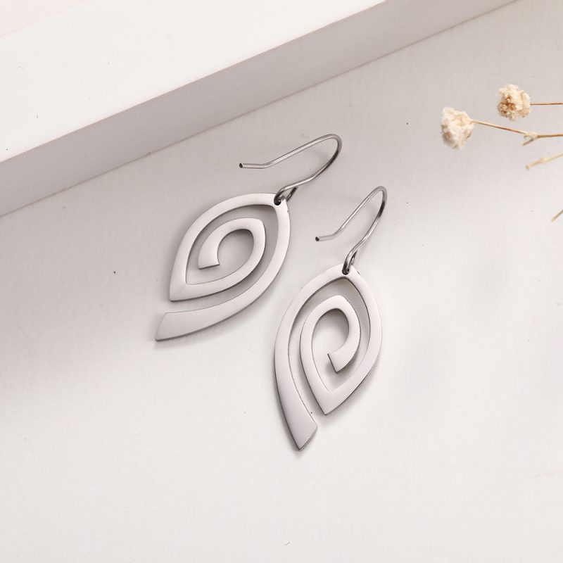 Stainless Steel Vortex Pattern Earrings - Image 2
