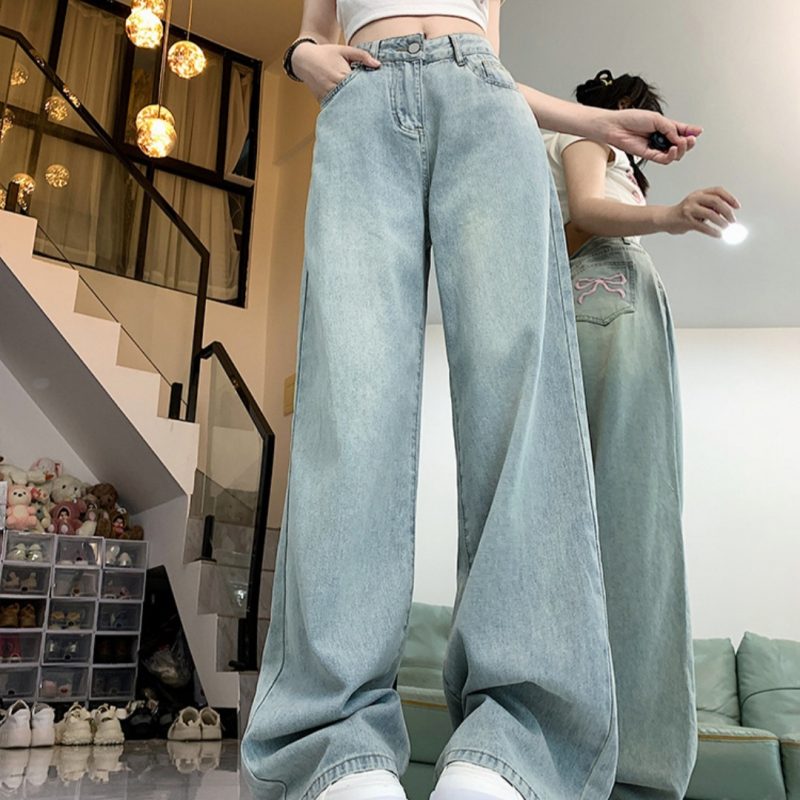 Embroidered Women's Bow Jeans
