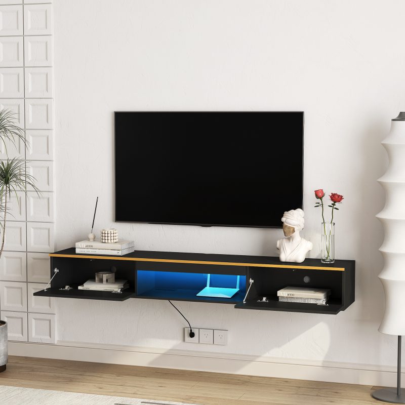 Floating TV Stand Wall Mounted With 16 Color LEDs - Image 5