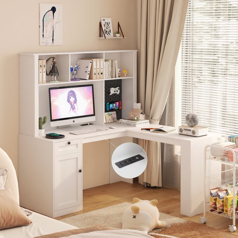L Shaped Computer Desk Drawers With Storage