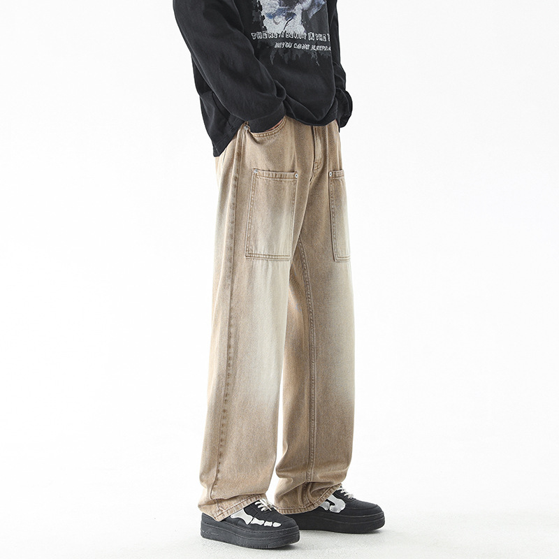 Fashion Washed Worn Jeans Men