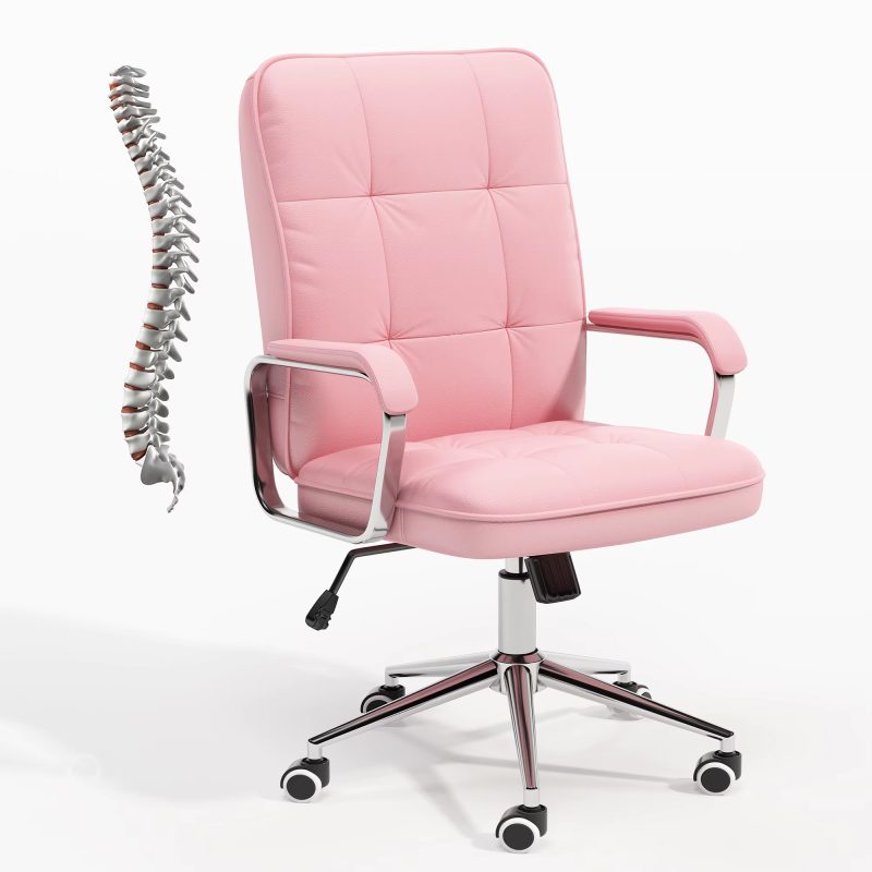 Swivel Leather Lift Desk Training Chair - Image 2