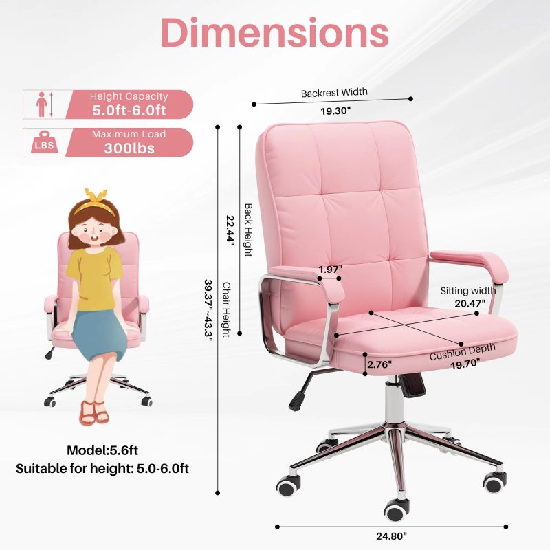 Swivel Leather Lift Desk Training Chair - Image 7