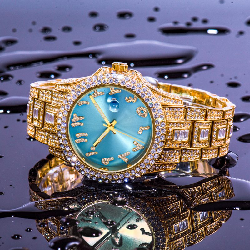 Waterproof Hip Hop Diamond Men's Quartz Watch - Image 5