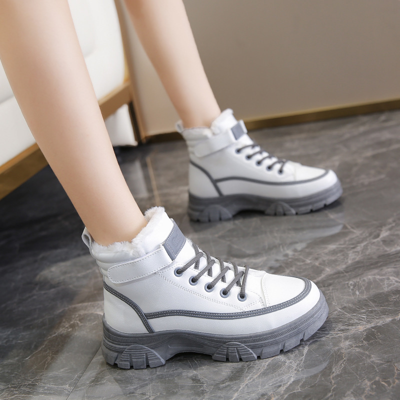 Women Leather Thickened Warm Cotton Shoe