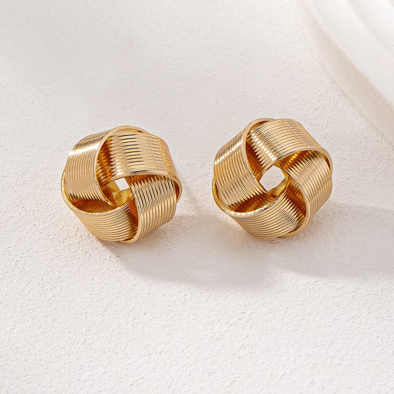 Classic Thread Cross Stud Earrings - Image 2