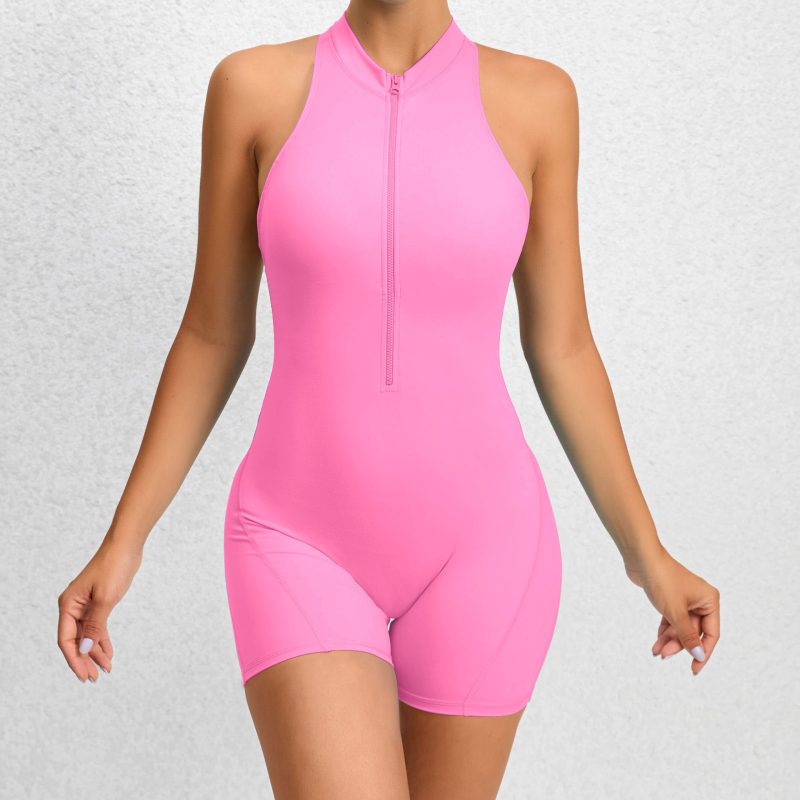 Sleeveless Zippered Yoga Fitness Jumpsuit - Image 3