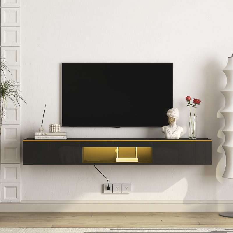 Floating TV Stand Wall Mounted With 16 Color LEDs - Image 8