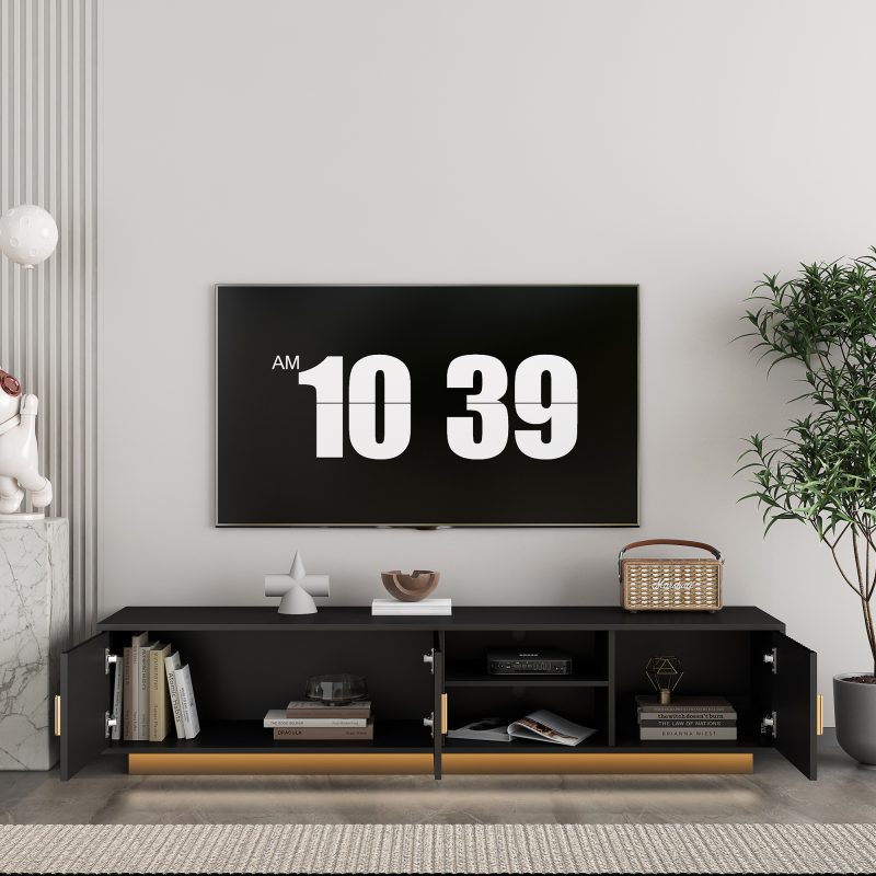 Modern TV Stand With LED Lights - Image 8