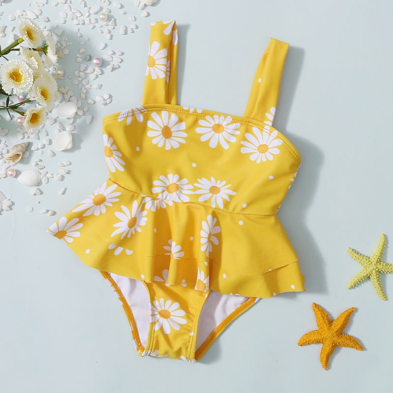 Personalized Flower Print Cute Bikini Swimsuit