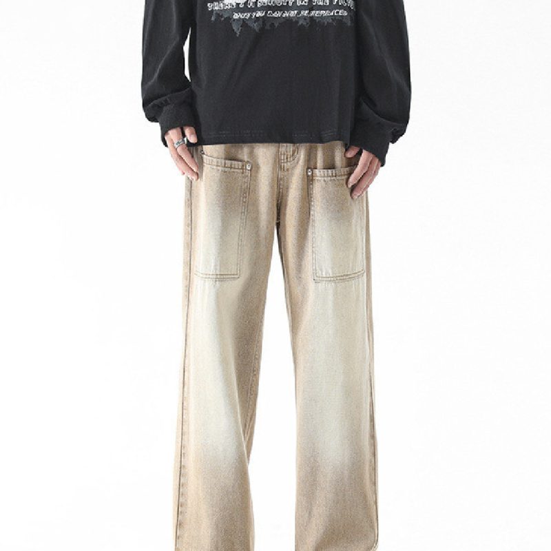 Fashion Washed Worn Jeans Men - Image 2