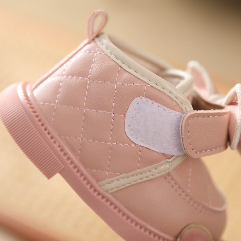 Simple Bow Cotton Baby Shoes - Image 5