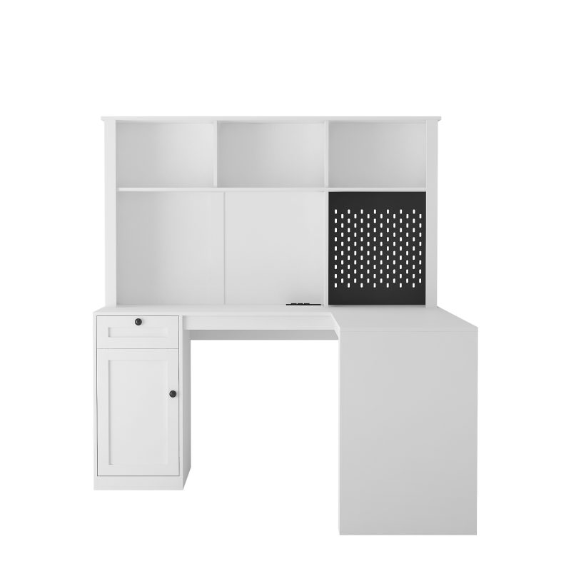 L Shaped Computer Desk Drawers With Storage - Image 7