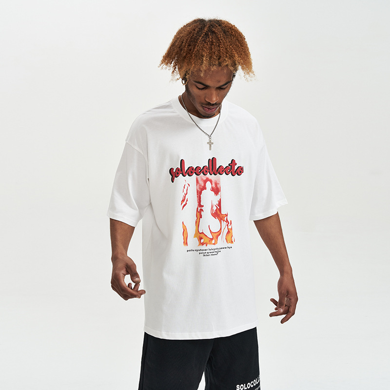 Fashionable Loose Half Sleeve Men T-shirt