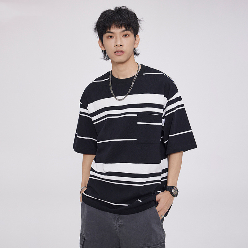 Short-sleeved Striped T-shirt For Men