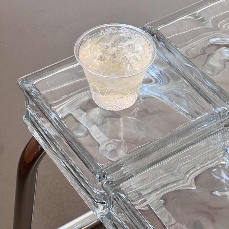 Handmade Crystal Glass Bricks Coffee Table - Image 2