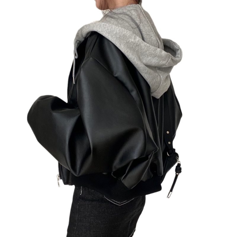 2-Pcs Short Leather Jacket - Image 4