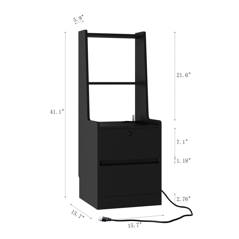 Modern Smart Nightstand With Charging Station - Image 3
