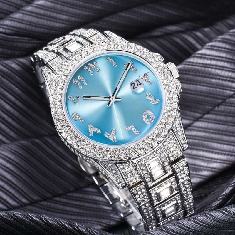 Waterproof Hip Hop Diamond Men's Quartz Watch