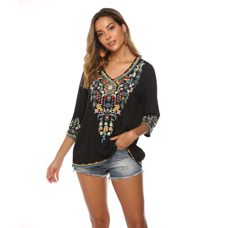 Women's Embroidery Loose Slimming Shirt - Image 2