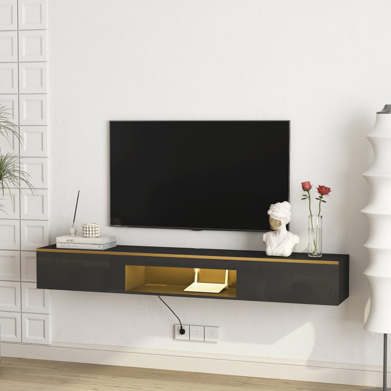 Floating TV Stand Wall Mounted With 16 Color LEDs - Image 2