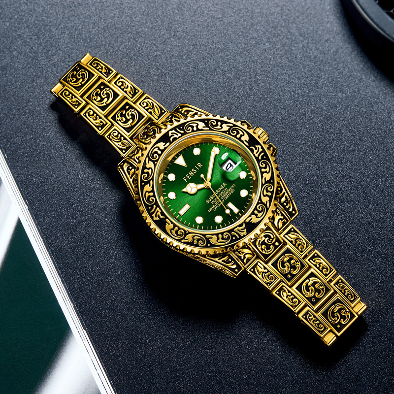 Waterproof Simple Men's Golden Watch