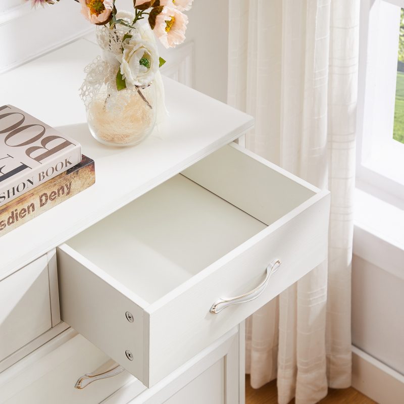 9-Drawer Wood Chest Bedroom Dresser With Antique Handle - Image 8