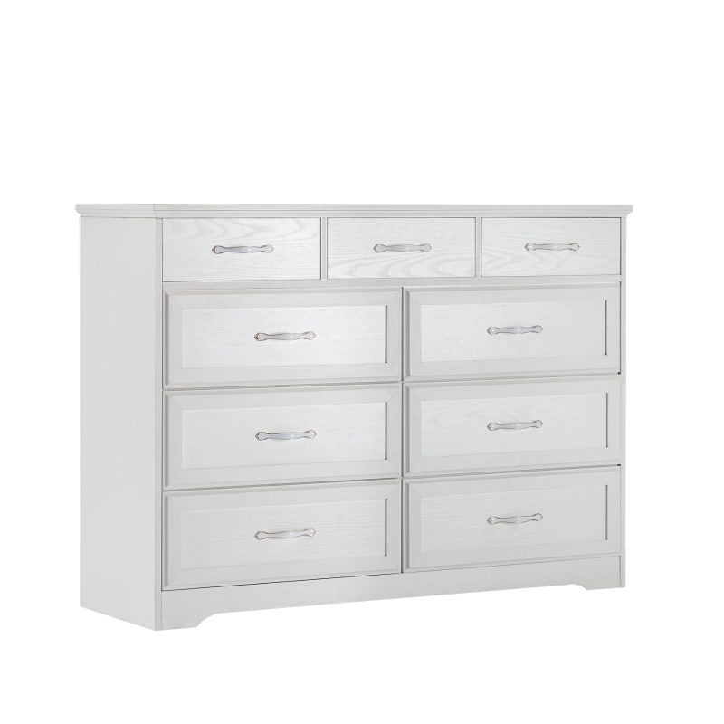 9-Drawer Wood Chest Bedroom Dresser With Antique Handle - Image 5