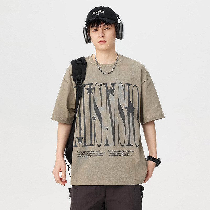 Short Sleeve Cotton Round Neck Men T-shirt