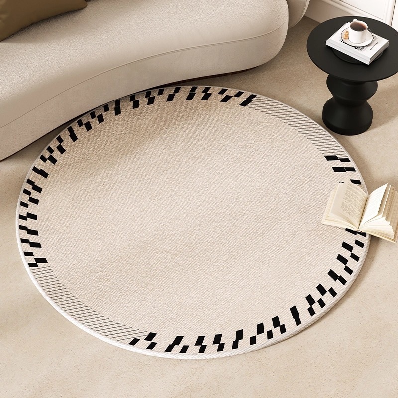 Round Border Design Entrance Decor Carpet