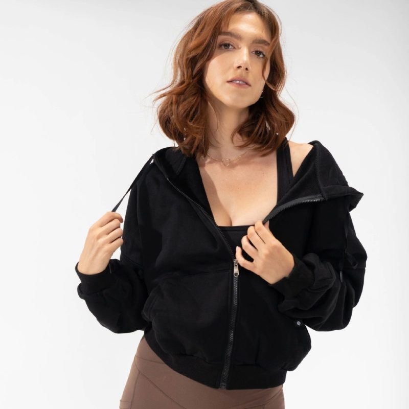 Loose Hooded Zipper Sports Sweatshirt - Image 9