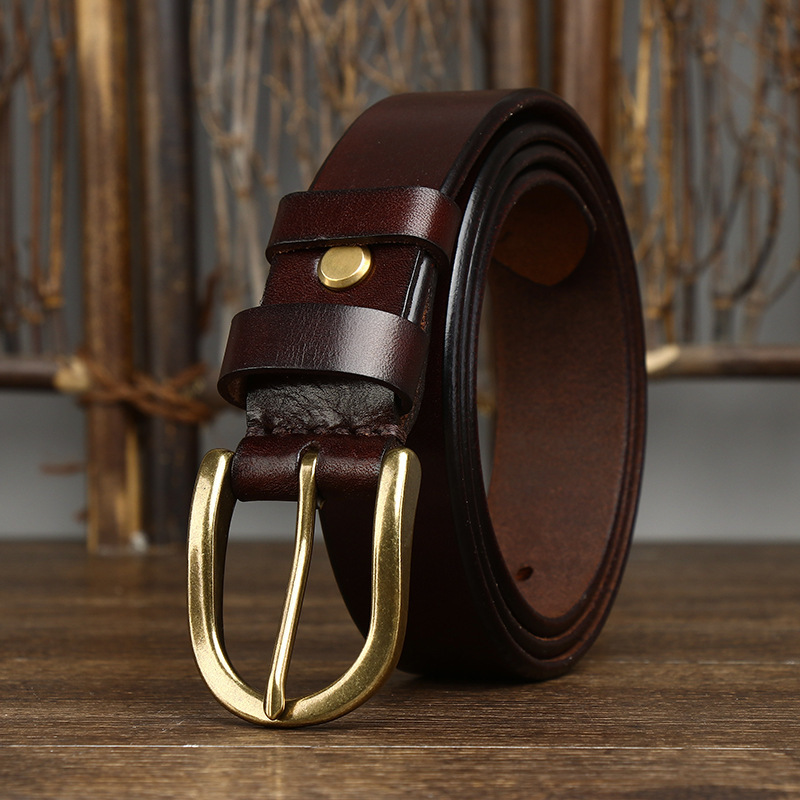 Retro Wide Copper Buckle Fashion Belt Men
