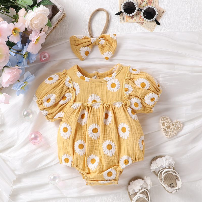 Summer Cheerful Floral Infant Baby Rompers