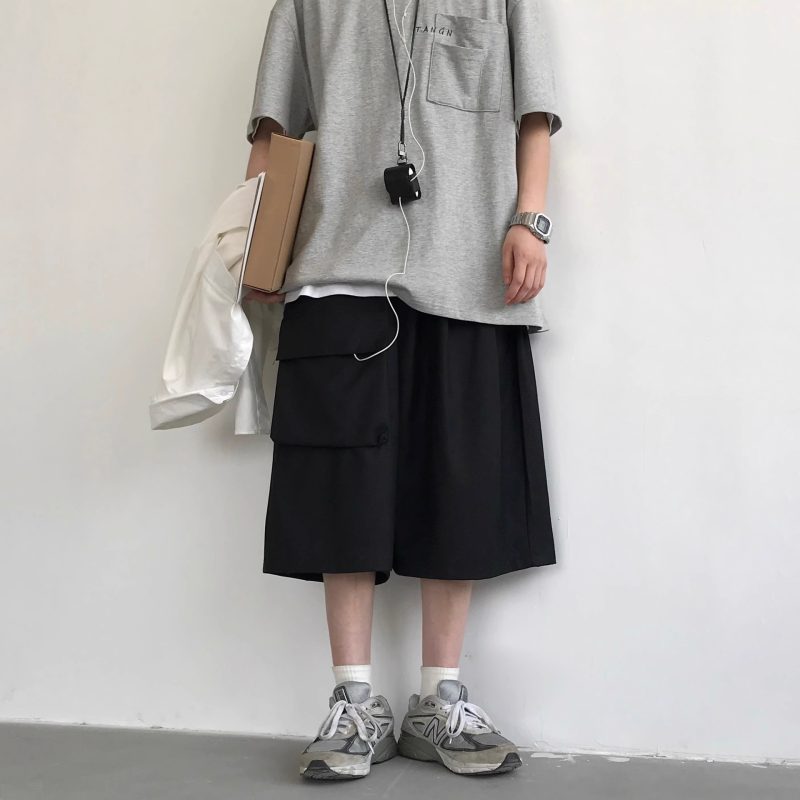 Simple Retro Loose Breathabe Shorts - Image 5