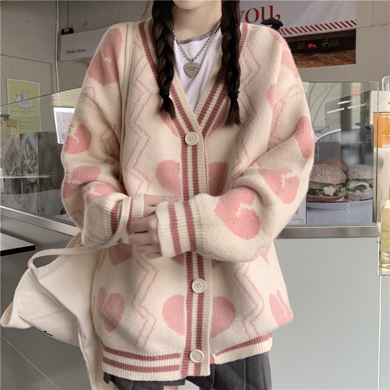 Loose Soft Waxy Knitted Cardigan Jacket