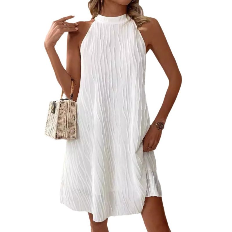 Pure Halter Backless Dress For Women - Image 3