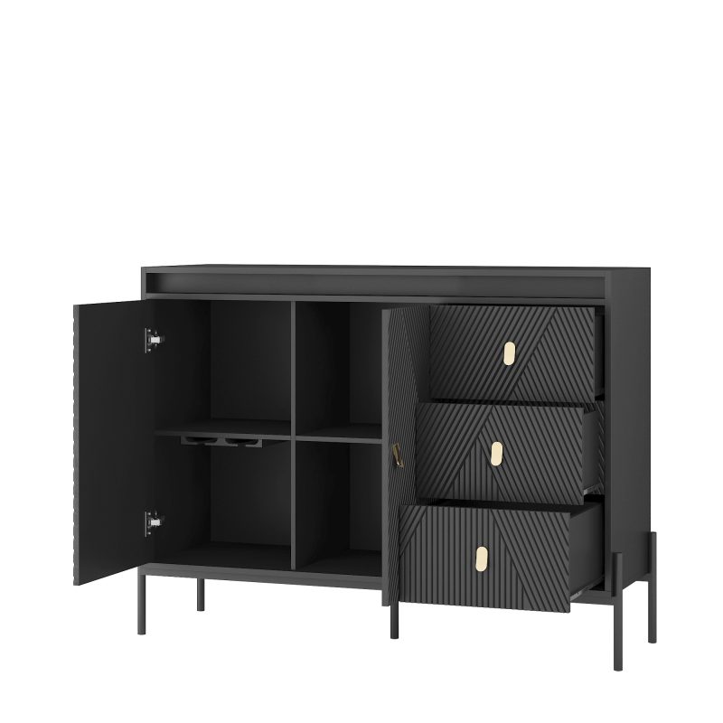 Fluted Sideboard Cabinet With Led Lights - Image 7