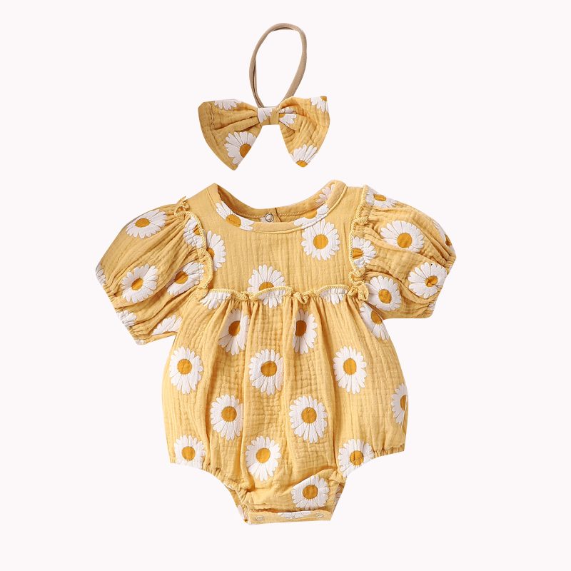 Summer Cheerful Floral Infant Baby Rompers - Image 9