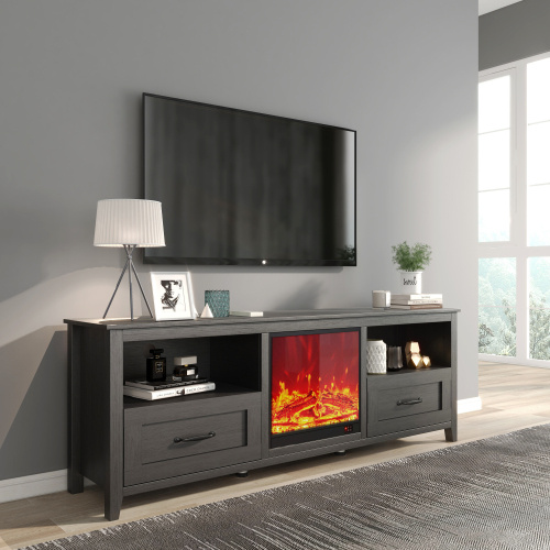 TV Stand With 2 Drawers And 4 High-Capacity Storage