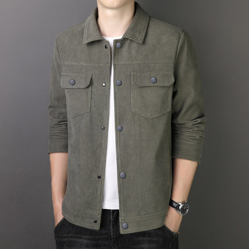 Men's Corduroy Jacket With Flap Pockets