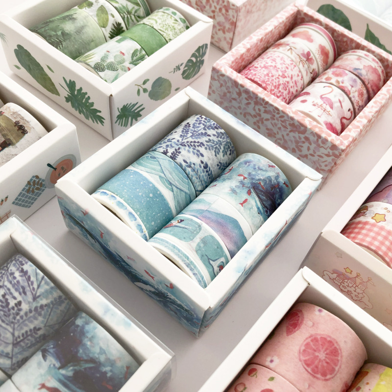 8 Japanese Combination Boxed Paper Journal Tape