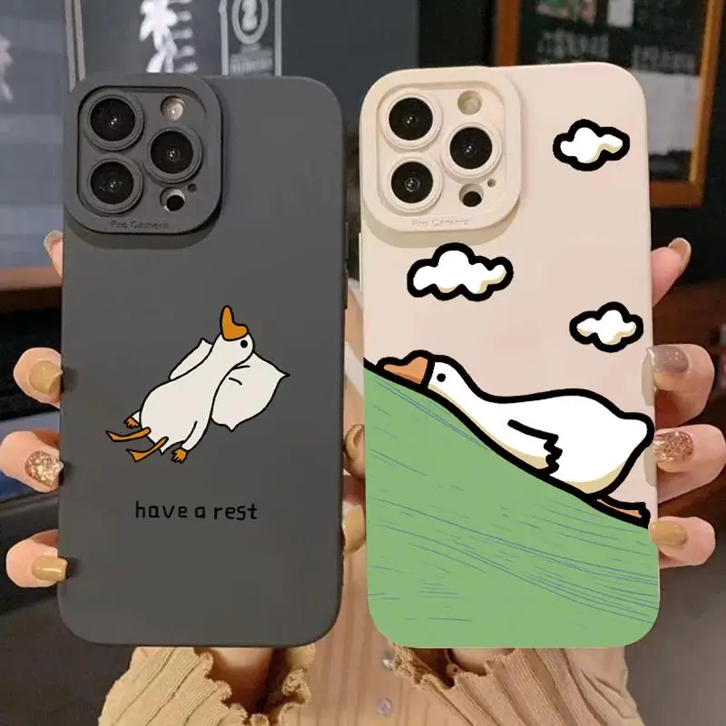 Anti-slip Cute Cartoon Duck Phone Case