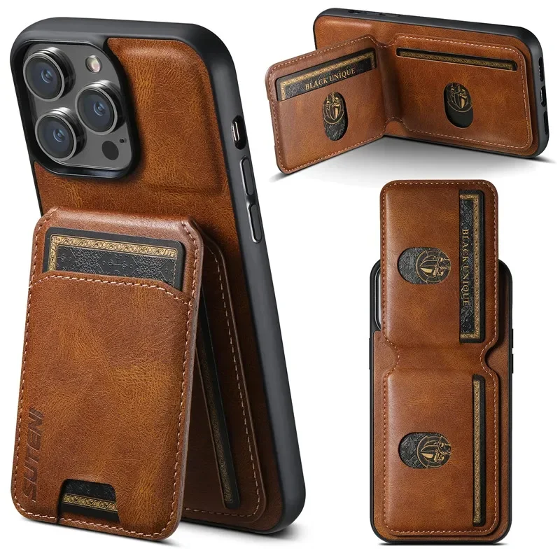 Luxury Leather Magnetic Pocket Wallet Phone Case