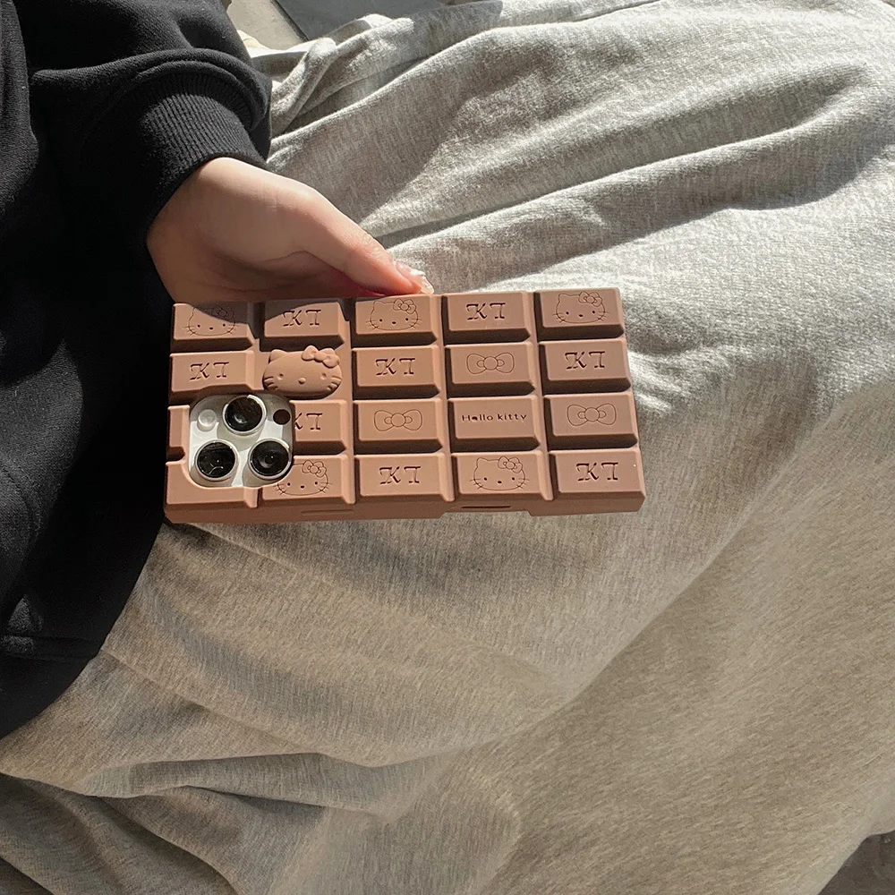 Soft Silicone Hello Kitty Bear Chocolate Case For iPhone - Image 4