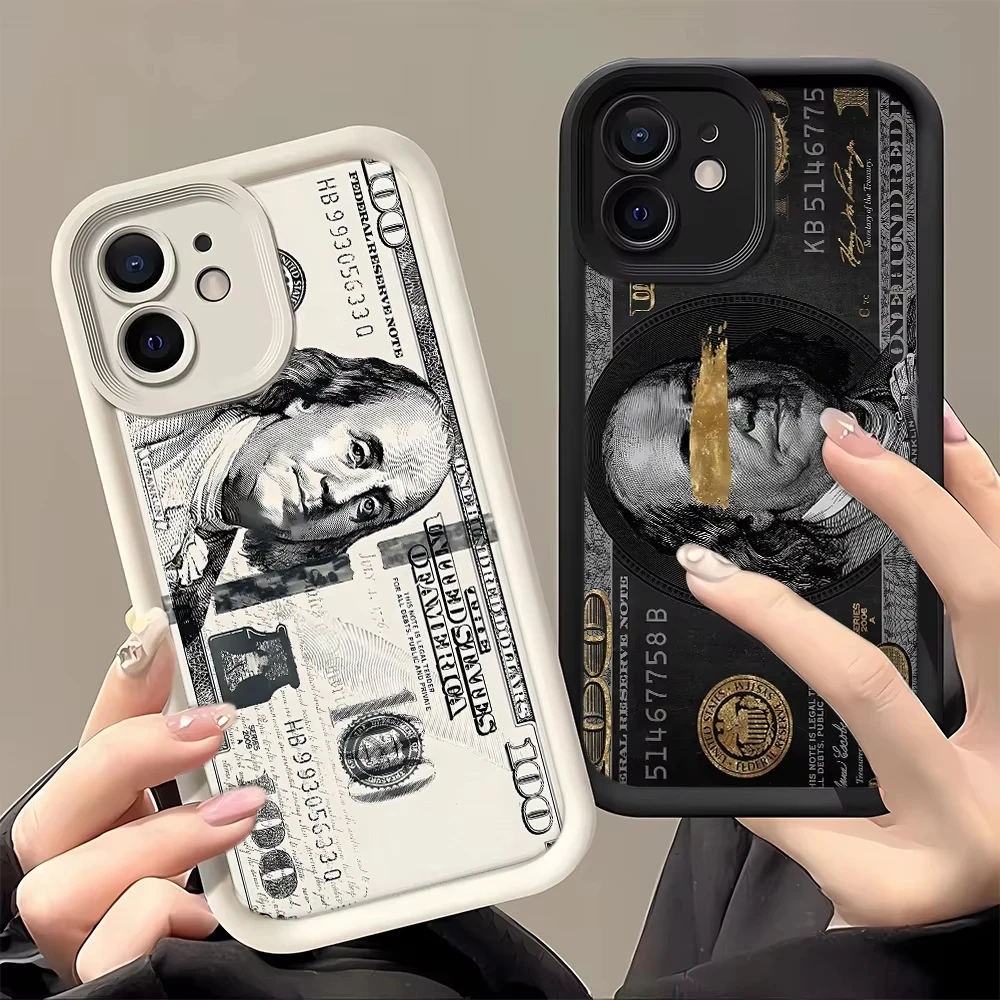 Full-Coverage Banknote Black Dollars Silicone Case