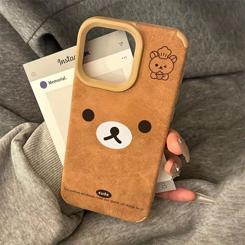 Bear Expression Faux Fur Phone Case