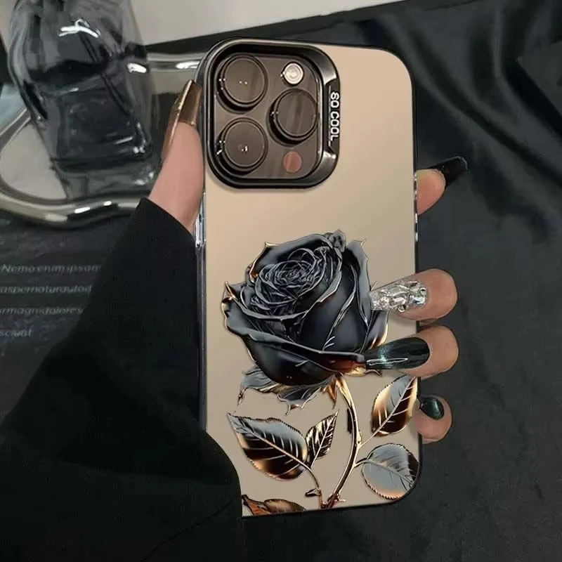 Black Gold Rose Phone Cases for iPhone