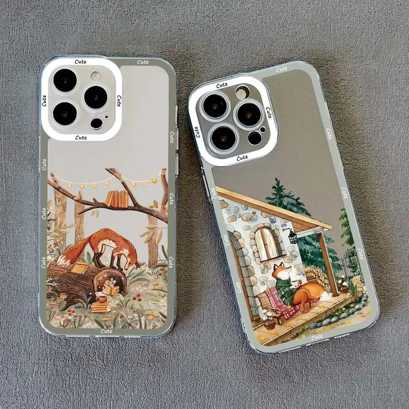 Cartoon Animal Bear Fox Squirrel Phone Case
