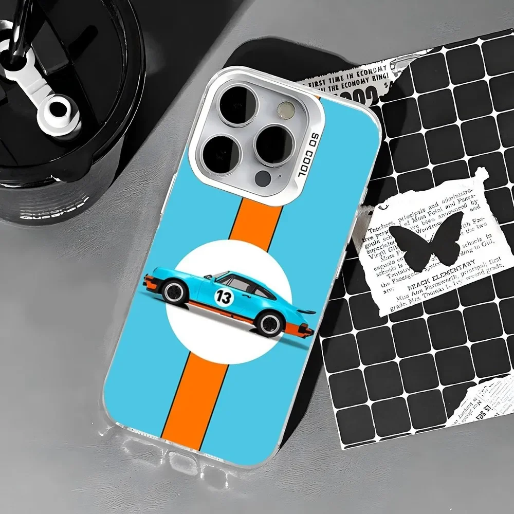 Silver Shell Gulf Racing Phone Case For IPhone