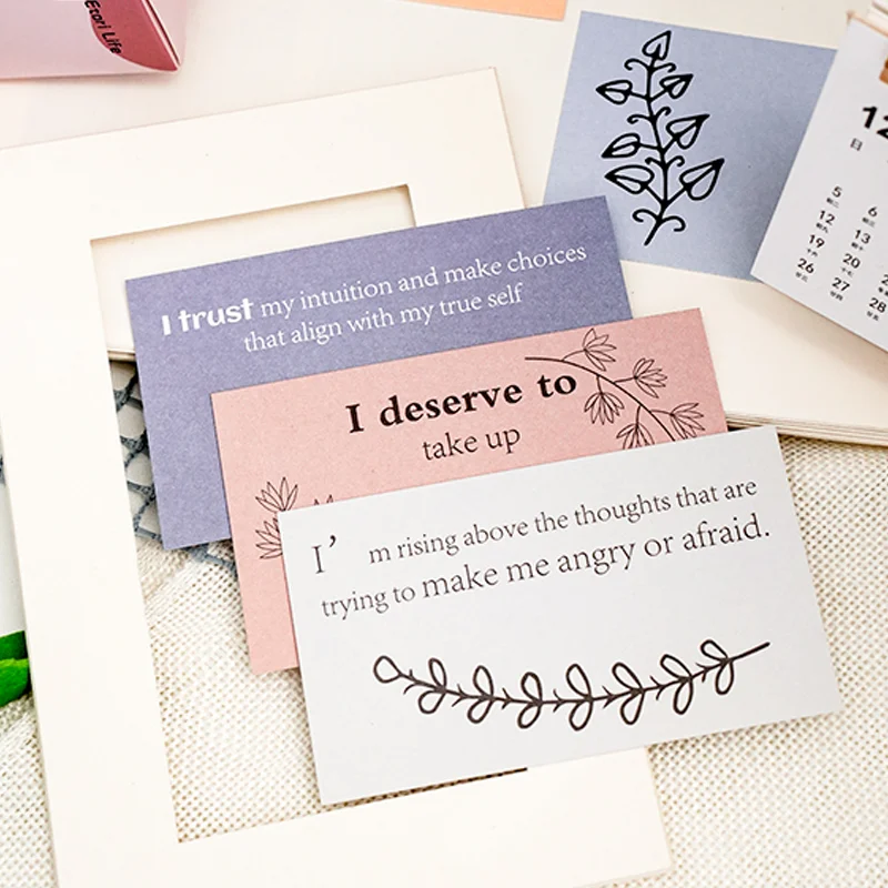 100Sheets/box Morandi Color Inspirational Women Cards